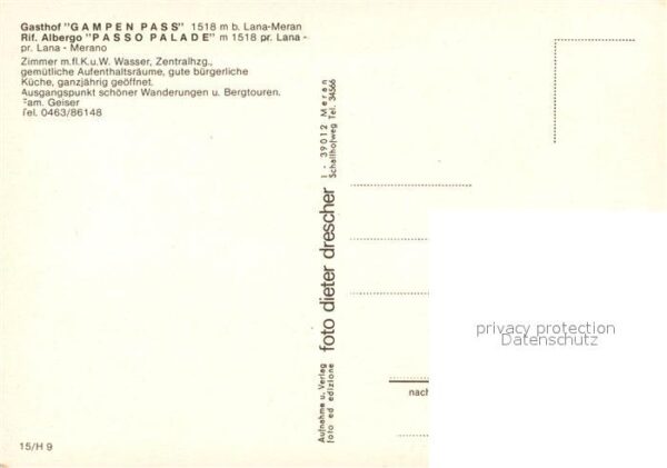 Lana Meran Gasthof Gampen Pass – Bild 2