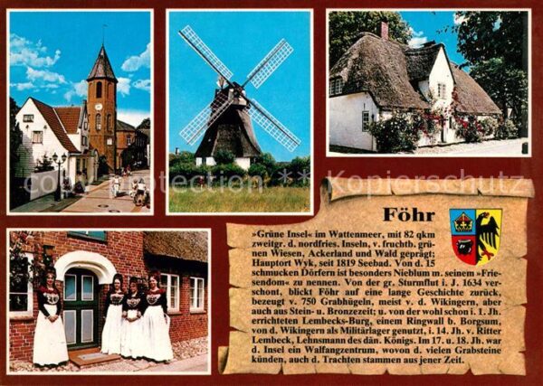 Nieblum Insel Föhr Windmühle Trachtengruppe Kir