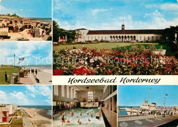 Norderney Nordseebad Kurhausplatz Promenade Wellenbad Hafen