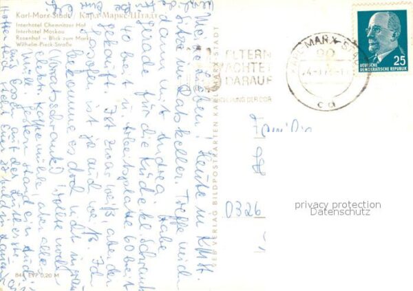 Karl-Marx-Stadt Interhotel Chemnitzer Hof Moskau Rosenh – Bild 2