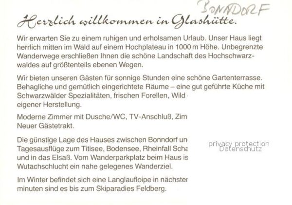 Bonndorf Schwarzwald Höhengasthof Glashütte – Bild 2