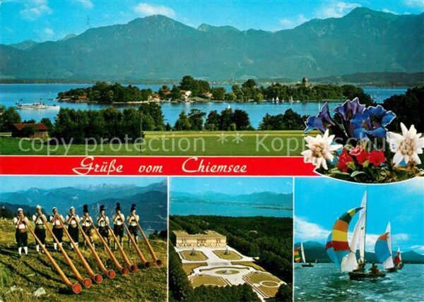 Fraueninsel Chiemsee Kampenwand Schloss Herrenchiemsee Segel