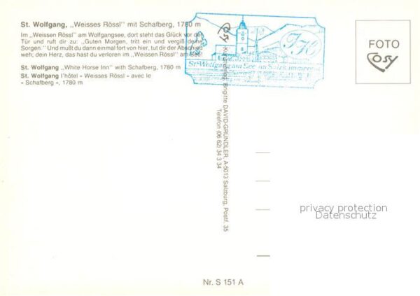 St Wolfgang Salzkammergut Weisses Rössl Schafberg – Bild 2