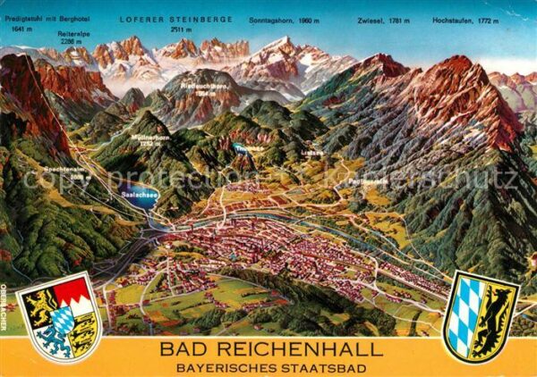 Bad Reichenhall Relief-Karte Müllnerhorn Listsee Sonnta
