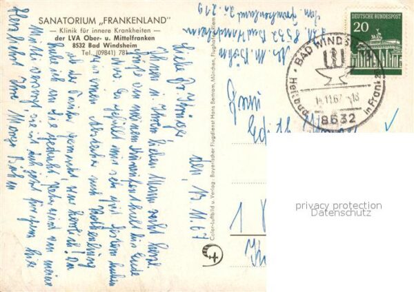 Bad Windsheim Fliegeraufnahme Sanatorium Frankenland – Bild 2
