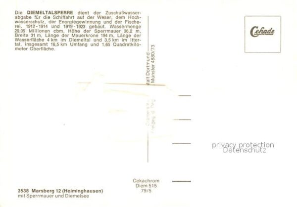 Marsberg Sauerland Fliegeraufnahme Sperrmauer Diemelsee – Bild 2