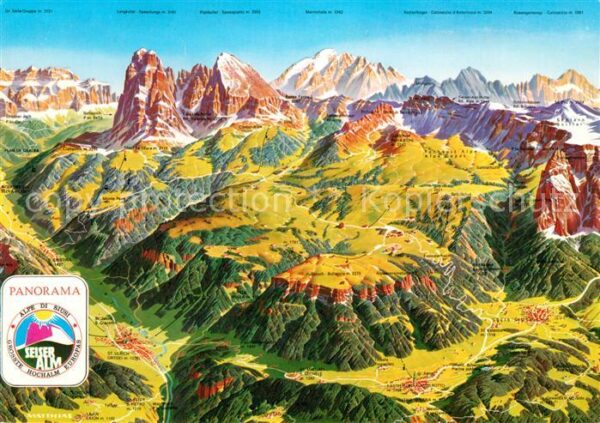 Seiser Alm Dolomiten Panoramakarte