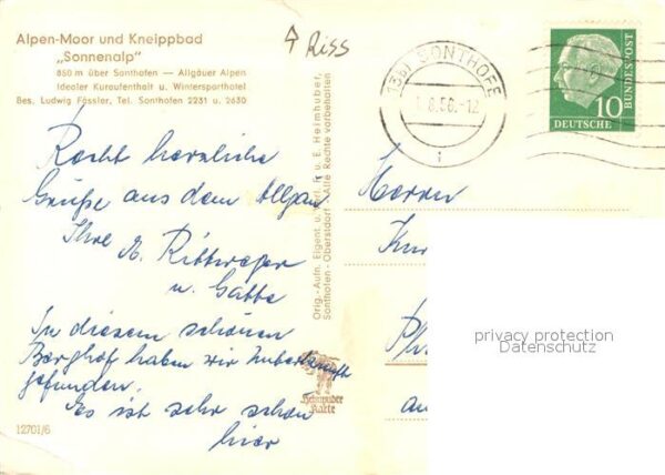 Sonthofen Oberallgaeu Alpen Moor Kneippbad Sonnenalp – Bild 2