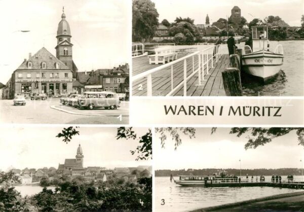 Waren Mueritz Markt Kietzbrücke Blick vom Mühlenberg