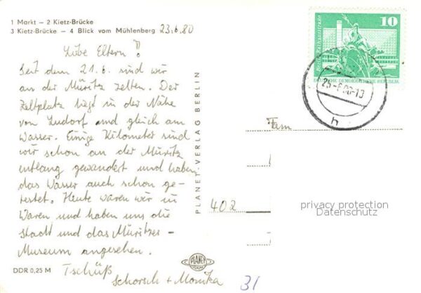 Waren Mueritz Markt Kietzbrücke Blick vom Mühlenberg – Bild 2