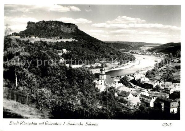 Koenigstein Saechsische Schweiz Lilienstein Panorama