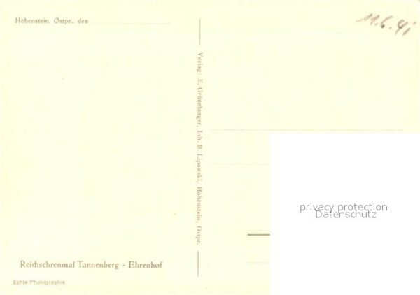 Hohenstein Ostpreussen Reichsehrenmal Tannenberg Ehrenhof – Bild 2