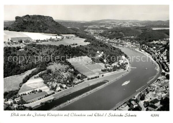 Elbtal Dresden Blickvon Festung Königstein Lilienstein