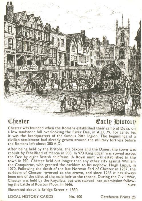Chester Cheshire Local History Cards Zeichnung
