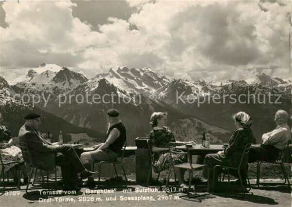 Hochjoch Terrasse vom Berghüsli mit Sulzfluh Dre