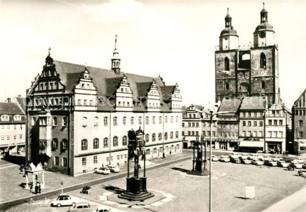 Wittenberg Lutherstadt Markt Rathaus Stadtkirche
