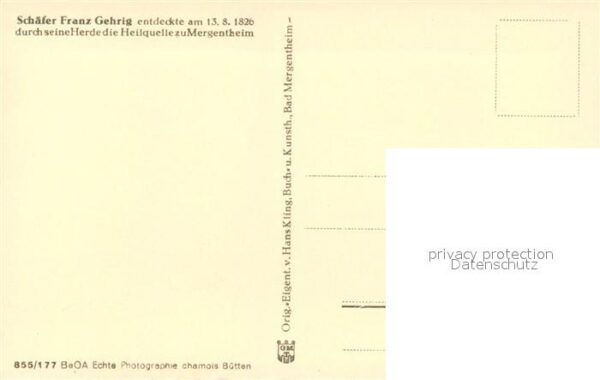 Bad Mergentheim Schäfer Franz Gehrig Denkmal – Bild 2