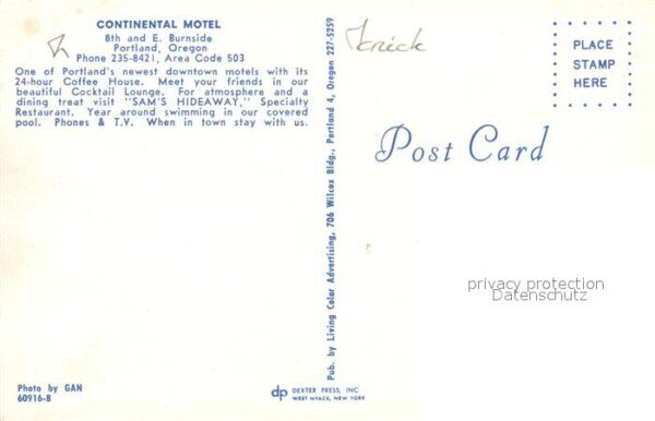 Portland Oregon Continental Motel Hallenbad Gästezimmer – Bild 2