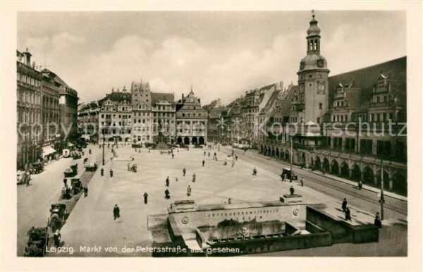 Leipzig Markt von der Petersstrasse gesehen
