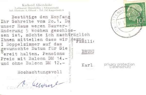 Ottenhoefen Schwarzwald Kurhotel Albertshöhe – Bild 2