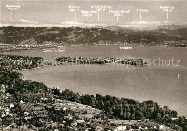 Lindau Bodensee Fliegeraufnahme mit Bad Schachen und Br