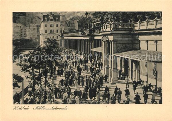Karlsbad Eger Fliegeraufnahme Mühlbrunnkolonnade