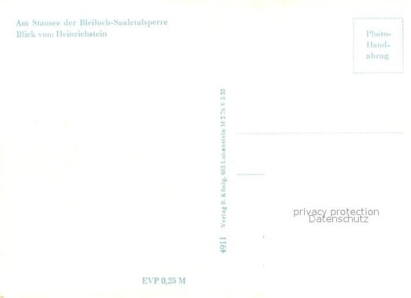 Bleilochtalsperre Stausee Blick vom Heinrichstein – Bild 2