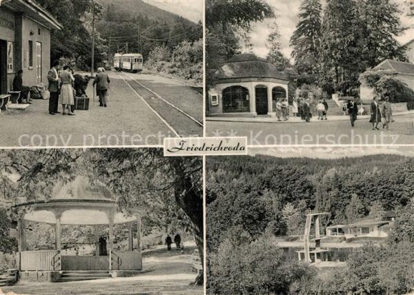 Friedrichroda Wandelhalle Schwimmbad Kurpark Bahnhof