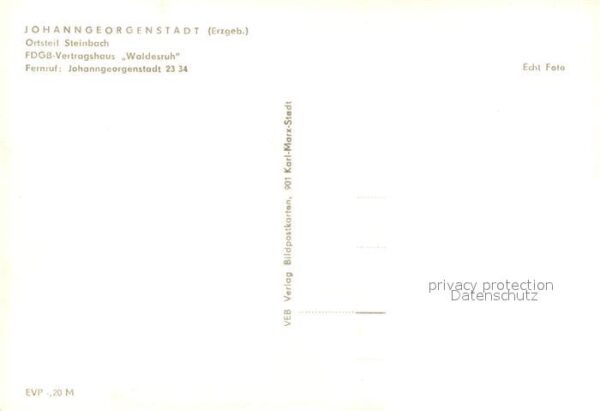 Johanngeorgenstadt Steinbach FDGB Vertragshaus Waldesruh – Bild 2