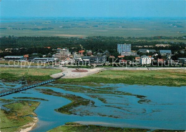 St Peter-Ording Fliegeraufnahme mit Badebrücke und Sand
