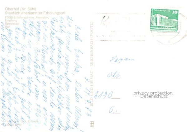 Oberhof Thueringen FDGB Erholungsheim Rennsteig Empfang Sp – Bild 2