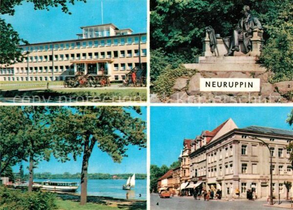 Neuruppin Poliklinik Fontane Denkmal Dampferanleg
