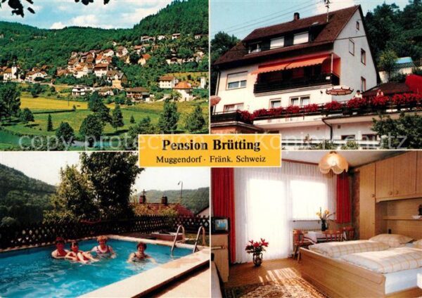 Muggendorf Fraenkische Schweiz Pension Brütting Swimmingpool Zimmer
