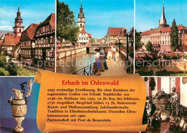 Erbach Odenwald Fachwerkhäuser Kirche Kanal Markt Ritte