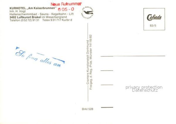 Brakel Westfalen Kurhotel Am Kaiserbrunnen Fliegeraufnah – Bild 2