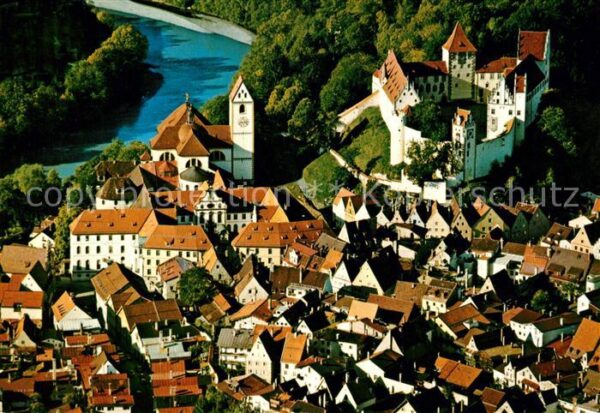 Fuessen Allgaeu Altstadt mit Hohem Schloss und ehem Klo