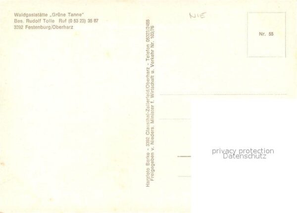 Festenburg Clausthal-Zellerfeld Waldgaststätte Grüne Tanne Fliegeraufna – Bild 2