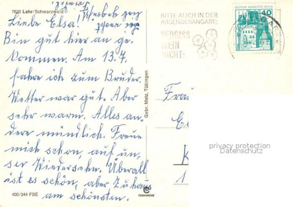 Lahr Baden Wasserburg Storchenturm Bürgerhäuser Br – Bild 2
