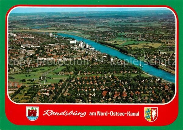 Rendsburg Fliegeraufnahme mit Nord Ostsee Kanal