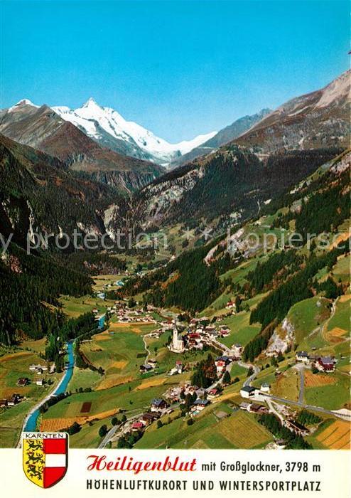 Heiligenblut Kaernten Fliegeraufnahme mit Grossglockner