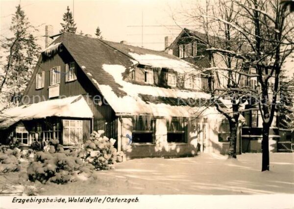 Waldidylle Erzgebirgsbaude Winteraufnahme