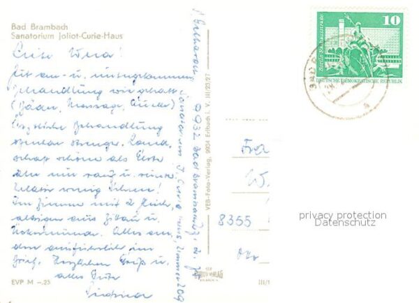 Bad Brambach Sanatorium Joliot Curie Haus – Bild 2