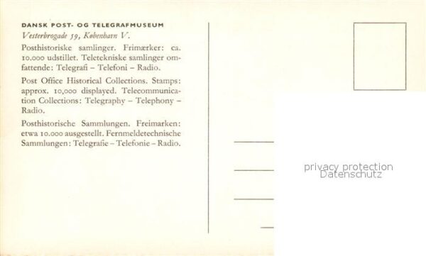 Briefmarken auf Postkarte Dänemark Telegrafmuseum Kobenhavn – Bild 2