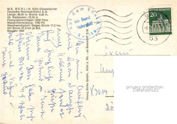 Motorschiffe M.S. Berlin Köln-Düsseldorfer-Rheinschi – Bild 2