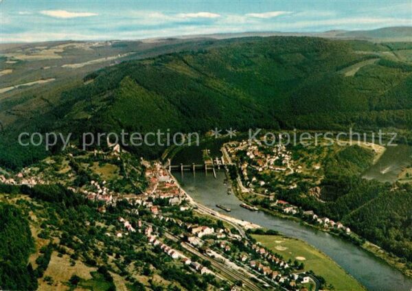 Hirschhorn Neckar Fliegeraufnahme Neckarschleife