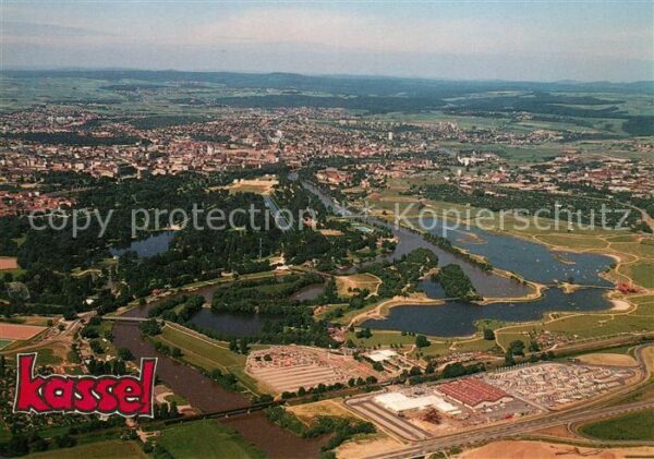 Kassel Fliegeraufnahme Stadtpark Karlsaue Fuld