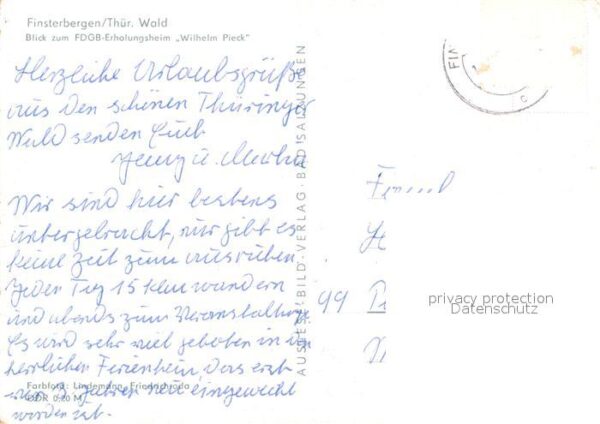 Finsterbergen Erholungsheim Wilhelm Pieck – Bild 2