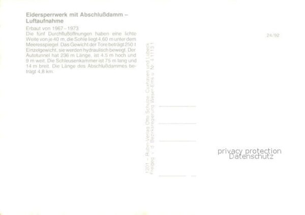 Wesselburenerkoog Eidersperrwerk Fliegeraufnahme – Bild 2