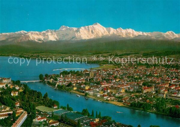 Konstanz Bodensee Fliegeraufnahme Alpen
