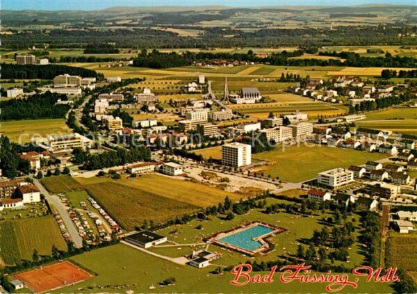 Bad Fuessing Fliegeraufnahme Freibad Tennis